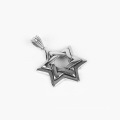 Mode Retro doppelseitig sechs speicherer Star Anhänger Edelstahlschmuck Silber Schmuck Titanstahl Halskette